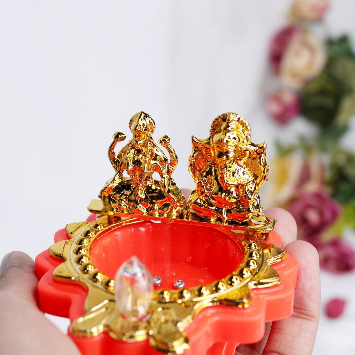 Water Laxmi Ganesh Diya Pack of 2 - Droplaza™