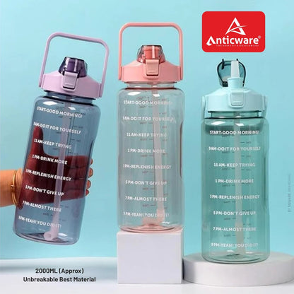 Motivational Water Bottle, 2000 ml (2L)