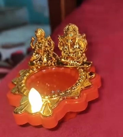 Water Laxmi Ganesh Diya Pack of 2 - Droplaza™
