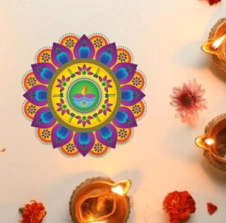 Diwali Rangoli Stickers Small Diya - Droplaza™