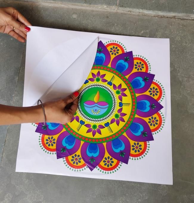 Diwali Rangoli Stickers Small Diya - Droplaza™