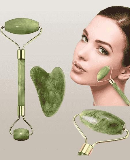 Natural Jade Facial Roller and Massager – Dual Head