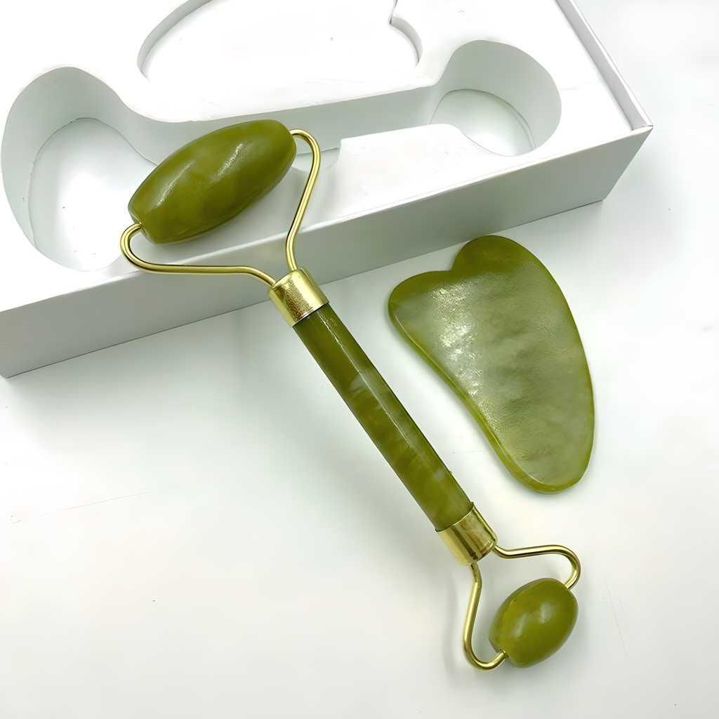 Natural Jade Facial Roller and Massager – Dual Head