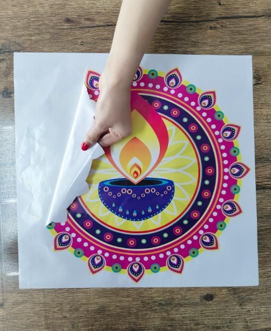 Diwali Rangoli Stickers Blue Diya - Droplaza™