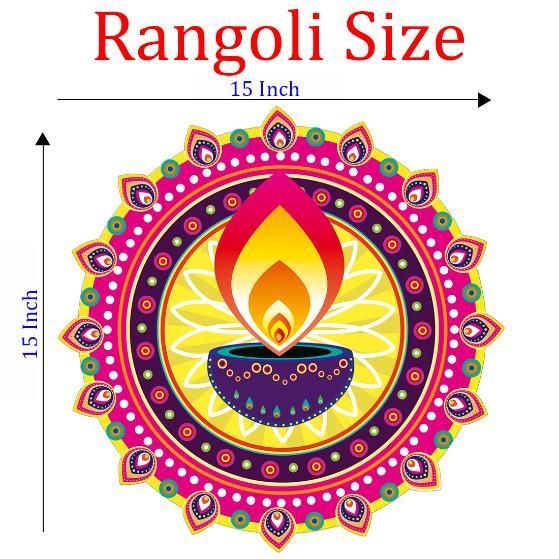 Diwali Rangoli Stickers Blue Diya - Droplaza™