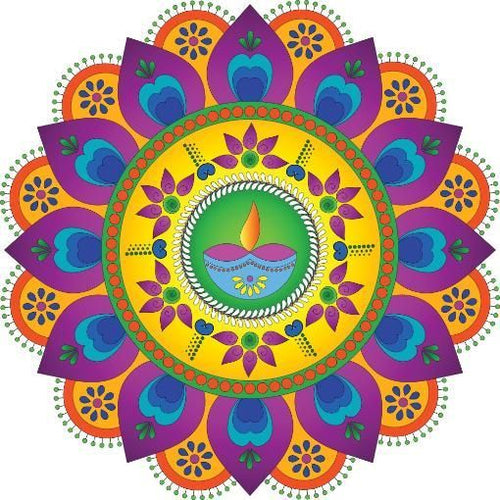Diwali Rangoli Stickers Small Diya - Droplaza™
