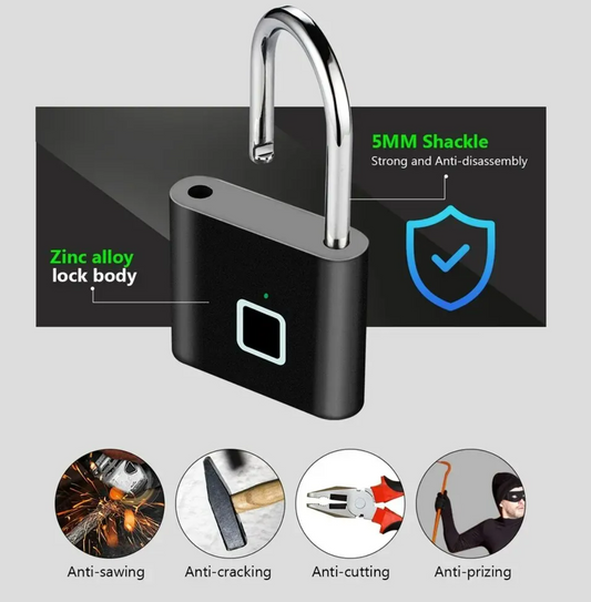 USB Charging Fingerprint Lock Smart Padlock